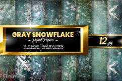 Gray Snowflake Digital Papers Bundle Product Image 1