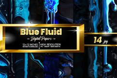Blue Fluid Digital Papers Bundle Product Image 1