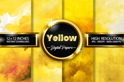 Yellow Watercolor Digital Papers - 04 Variations Product Image 1