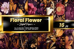 Floral Flower Digital Papers Bundle Product Image 1