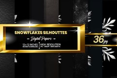 Snowflakes Silhouttes Digital Papers Bundle Product Image 1