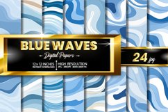 Blue Waves Digital Papers Product Image 1