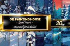 Oil Painting House Digital Papers Bundle Product Image 1