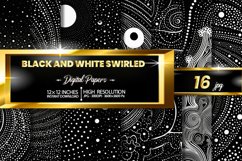 Black and White Swirled Digital Papers Product Image 1