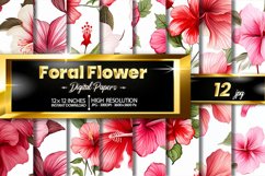 Floral Flower Digital Papers Bundle Product Image 1