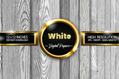 White Woodgrain Texture Digital Papers - 04 Variations Product Image 1