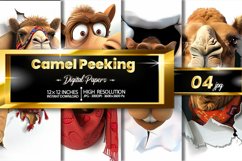 Camel Peeking Digital Papers - 04 Variations Product Image 1