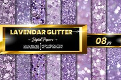 Lavendar Glitter Digital Papers Bundle Product Image 1