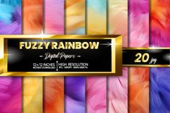 Fuzzy Rainbow Digital Papers Bundle Product Image 1