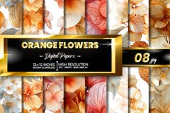 Orange Flower sDigital Papers Bundle Product Image 1