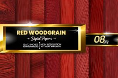 Red Woodgrain Digital Papers Bundle Product Image 1