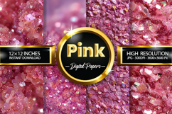 Pink Glitter Digital Papers - Holographic Glitter 4 Jpg Product Image 1
