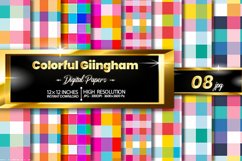 Colorful Gingham Digital Papers Bundle Product Image 1