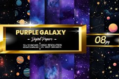 Purple Galaxy Digital Papers Bundle Product Image 1