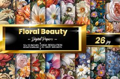 Floral Beauty Digital Papers Bundle Product Image 1
