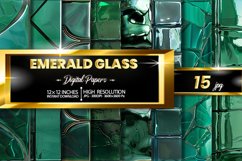 Emerald Glass Digital Papers Bundle Product Image 1
