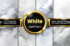 White Watercolor Digital Papers - 04 Variations Product Image 1