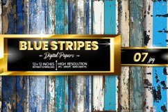 Blue Stripes Digital Papers Bundle Product Image 1