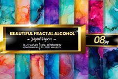 Beautiful Fractal Alcohol Digital Papers Bundle Product Image 1