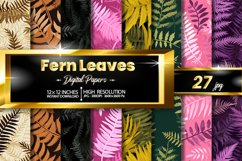 Fern Leaves Digital Papers Bundle Product Image 1