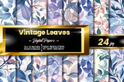Vintage Leaves Digital Papers Bundle Product Image 1