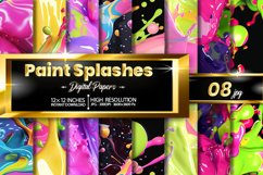 Paint Splashes Digital Papers Bundle Product Image 1
