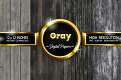 Gray Woodgrain Texture Digital Papers - 04 Variations Product Image 1