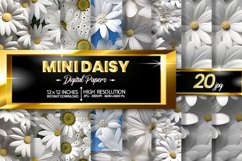 Mini Daisy Digital Papers Bundle Product Image 1