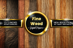 Fine Wood Woodgrain Texture Digital Papers - 04 Variations Product Image 2