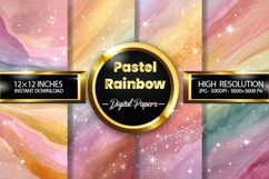 Pastel Rainbow Digital Paper - 04 Variations Product Image 1