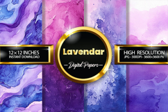 Lavendar Watercolor Digital Papers - 04 Variations Product Image 1