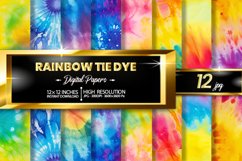 Rainbow Tie Dye Digital Papers Bundle Product Image 1