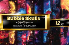 Bubble Skulls Digital Papers Bundle Product Image 1