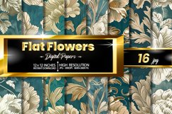 Flat Flowers Digital Papers Bundle Product Image 1