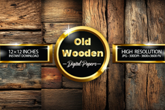 Old Wooden Woodgrain Texture Digital Papers - 04 Variations Product Image 1