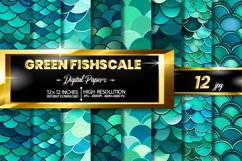Green Fishscale Digital Papers Product Image 1