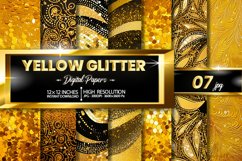 Yellow Glitter Digital Papers Bundle Product Image 1
