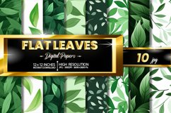 Flat Leaves Digital Papers Bundle Product Image 1