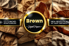 Brown Wrinkled Digital Papers - 04 Variations Product Image 1