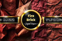 Fire Brick Wrinkled Digital Papers - 04 Variations Product Image 1
