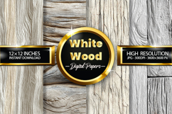 White Wood Woodgrain Texture Digital Papers - 04 Variation Product Image 1