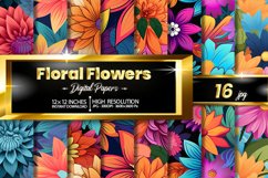 Floral Flowers Digital Papers Bundle Product Image 1