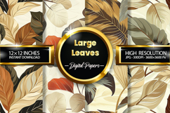 Large Leaves Digital Papers - 04 Variations Product Image 1
