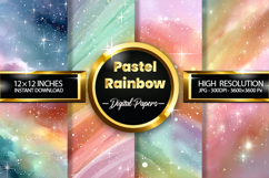 Pastel Rainbow Digital Paper - 04 Variations Product Image 1