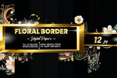 Floral Border Digital Papers Product Image 2