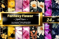 Fantasy Flower Digital Papers Bundle Product Image 1