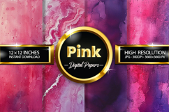 Pink Watercolor Digital Papers - 04 Variations Product Image 1