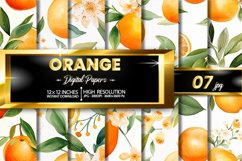 Orange Digital Papers Bundle Product Image 1