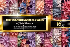 Chrysanthemums Flowers Digital Papers Bundle Product Image 1