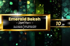 Emerald Bokeh Digital Papers Bundle Product Image 1